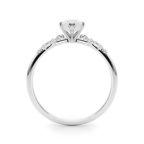 Silver Marquise Diamond Cluster Prong-Set Solitaire Ring 1