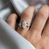 Silver Marquise Diamond Floral Vine Solitaire Engagement Ring_43