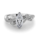 Silver Marquise Diamond Swirl Band with Prong Setting 1