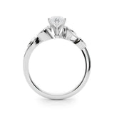 Silver Marquise Diamond Swirl Band with Prong Setting 2