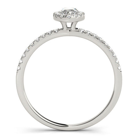 Silver Fancy Black Round Cut Halo Diamond Pave Band with Prong Setting