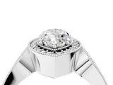 Silver Marquise Halo Split Shank Milgrain Diamond Ring_22