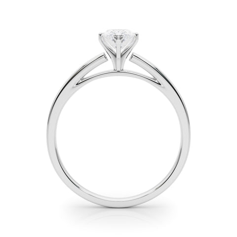 Silver Marquise Solitaire Diamond Engagement Ring with Four-Prong Setting on a Classic Band 1