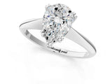 Silver Marquise Solitaire Diamond Ring with Six-Prong Setting and Classic Band_1745