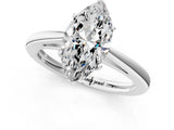 Silver Marquise Solitaire Diamond Ring with Split Shank and Four-Prong Setting_13