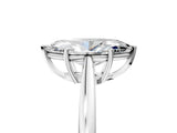 Silver Marquise Solitaire Diamond Ring with Split Shank and Four-Prong Setting_17