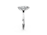 Silver Marquise Solitaire Diamond Ring with a Classic Band and Four-Prong Setting 2