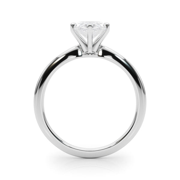 10K White Gold 4.03 Carat E VS1 Marquise Solitaire Engagement Ring with Classic Band and Four-Prong Setting