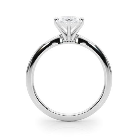 10K White Gold 4.03 Carat E VS1 Marquise Solitaire Engagement Ring with Classic Band and Four-Prong Setting
