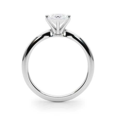 Silver Marquise Solitaire Engagement Ring with Classic Band and Four-Prong Setting 1