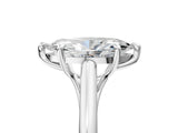 Silver Marquise Solitaire Engagement Ring with Six-Prong Setting and Classic Band 1