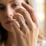 Silver Marquise Solitaire Milgrain Engraved Band with Four-Prong Setting_25