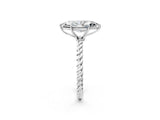 Silver Marquise Solitaire Twist Band Ring with Four-Prong Setting_14