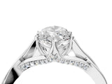 Silver Marquise Solitaire Twist Band Six-Prong Setting 5