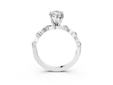 Silver Marquise Solitaire Twisted Band with Prong Setting 3