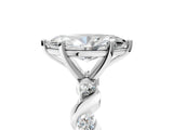 Silver Marquise Solitaire Twisted Band with Prong Setting 5