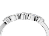 Silver Marquise and Round Diamond Half Eternity Band with Prong Setting_12