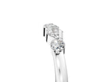 Silver Marquise and Round Diamond Half Eternity Band with Prong Setting_13