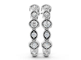 Silver Milgrain Cushion and Marquise Diamond Hoop Earrings_9