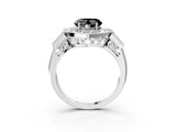 Silver Milgrain Fancy Black Heart Cut Diamond Halo Split Shank Ring_21
