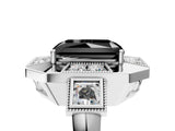 Silver Milgrain Fancy Black Radiant Cut Diamond Halo Split Shank Ring_35