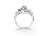 Silver Milgrain Fancy Blue Marquise Cut Diamond Halo Split Shank Ring_9