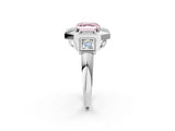 Silver Milgrain Fancy Pink Asscher Cut Diamond Halo Split Shank Ring_14