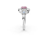 Silver Milgrain Fancy Pink Cushion Cut Diamond Halo Split Shank Ring_8