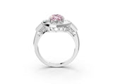Silver Milgrain Fancy Pink Marquise Cut Diamond Halo Split Shank Ring_9