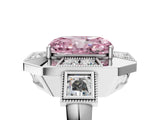 Silver Milgrain Fancy Pink Radiant Cut Diamond Halo Split Shank Ring_59