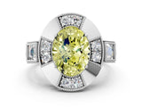 Silver Milgrain Fancy Yellow Oval Cut Diamond Halo Split Shank Ring_30