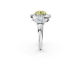 Silver Milgrain Fancy Yellow Round Cut Diamond Halo Split Shank Ring_56
