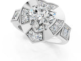 Silver Milgrain Heart Cut Diamond Halo Split Shank Ring_19