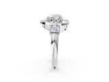Silver Milgrain Heart Cut Diamond Halo Split Shank Ring_20