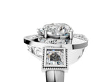 Silver Milgrain Heart Cut Diamond Halo Split Shank Ring_23