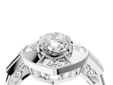 Silver Milgrain Marquise Cut Diamond Halo Split Shank Ring_22