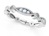Silver Milgrain Marquise and Round Diamond Eternity Band with Bezel Setting_16
