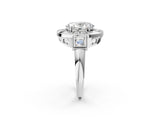 Silver Milgrain Oval Cut Diamond Halo Split Shank Ring_26