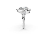 Silver Milgrain Pear Cut Diamond Halo Split Shank Ring_26