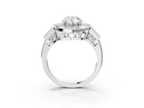Silver Milgrain Pear Cut Diamond Halo Split Shank Ring_27