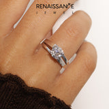 Silver Modern Tension Set Round Solitaire Wide Band Ring_189