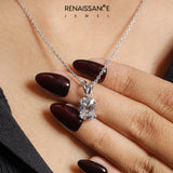 Silver Old Mine Cushion Diamond Solitaire Pendant with Four Prong Setting_13