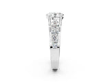 Silver Oval Brilliant Solitaire with Side Stones on a Pave Band and Four-Prong Setting_16