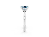Silver Oval Cut Aquamarine Solitaire Engagement Ring with Classic Band and Four-Prong Setting_20