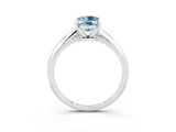 Silver Oval Cut Aquamarine Solitaire Engagement Ring with Classic Band and Four-Prong Setting_21