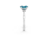 Silver Oval Cut Blue Topaz Solitaire Engagement Ring with Classic Band and Four-Prong Setting_32