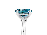 Silver Oval Cut Blue Topaz Solitaire Engagement Ring with Classic Band and Four-Prong Setting_35