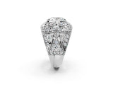 Silver Oval Cut Brilliant Halo Pave Diamond Milgrain Ring_15
