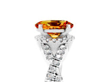 Silver Oval Cut Citrine  Halo Twist Band Solitaire Prong Setting Ring_17