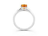 Silver Oval Cut Citrine Solitaire Engagement Ring with Classic Band and Four-Prong Setting_21